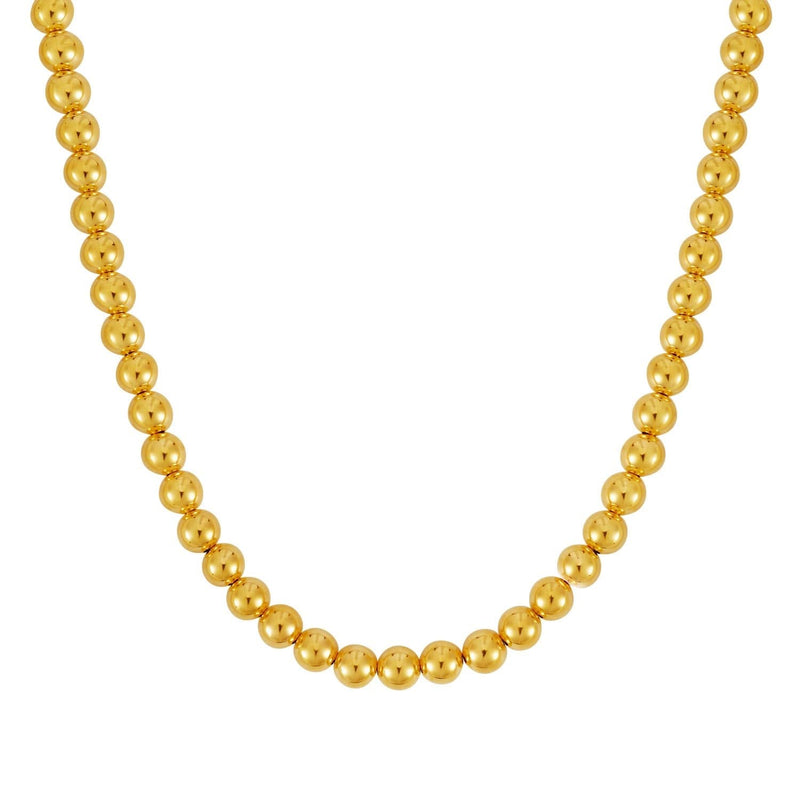 14k Yellow Gold Bead Chain (8mm) 14K yellow gold bead chain necklace with 8mm rounded gold beads