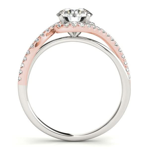 14k White And Rose Gold Bypass Band Diamond Engagement Ring (1 1/8 cttw) Product Image