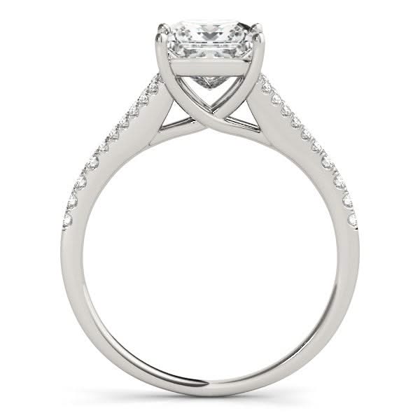 14k White Gold Princess Cut Split Shank Diamond Engagement Ring (1 1/8 cttw) Product Image