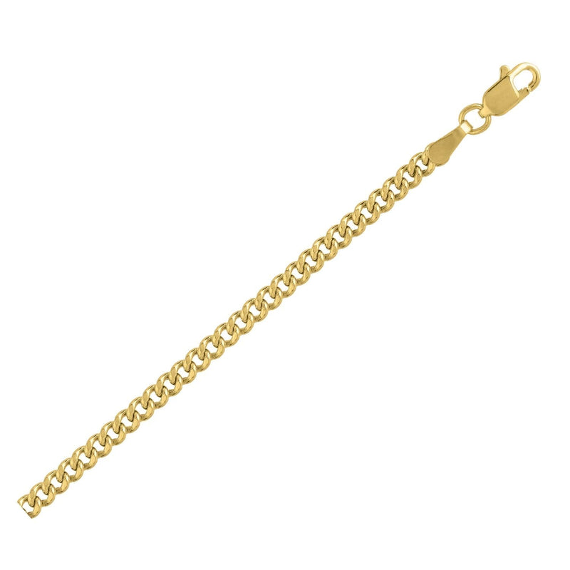 14k Yellow Gold Light Gourmette Chain (2.80 mm) 14K yellow gold Gourmette chain with flat diamond-cut links at 2.80 mm