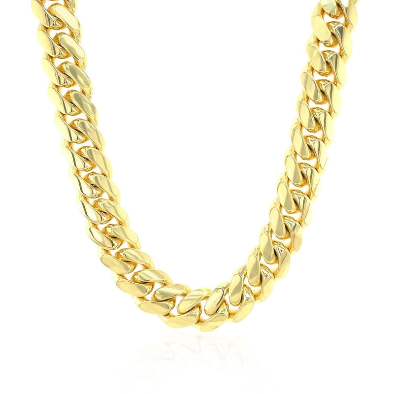14k Yellow Gold Classic Miami Cuban Solid Chain (9.20 mm) Product Image