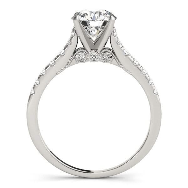 14k White Gold Diamond Engagement Ring With Single Row Band (1 3/4 cttw) Product Image