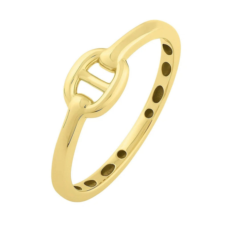 Mariner Link Style Ring in 14K Yellow Gold 14K yellow gold mariner link style ring with interlocking oval links