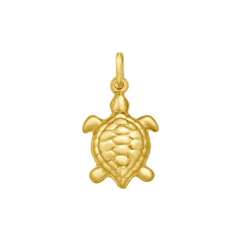 14K Yellow Gold Polished Turtle Charm Pendant 14K yellow gold polished turtle charm pendant with rounded shell and top bail
