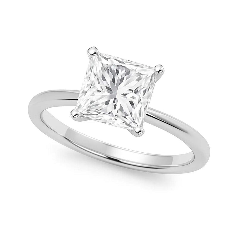 3 Carat Princess Lab Grown IGI G/VS1 Diamond Solitaire Ring in 10K White Gold 10K white gold ring with 1 princess diamond stone in a solitaire setting