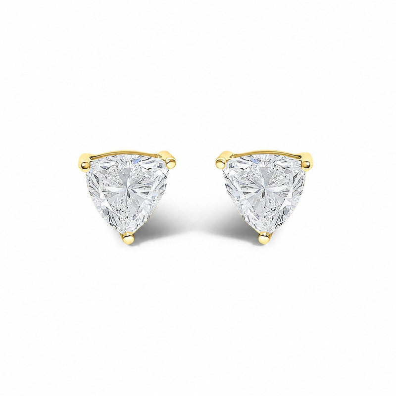 14K Gold Lab Grown Trillion Cut Solitaire Diamond Stud Earrings 14K Gold Lab Grown Trillion Cut Solitaire Diamond Stud Earrings-0