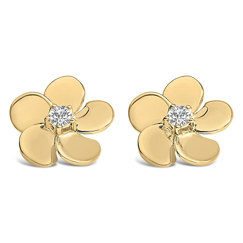 10K Gold 1/3 Cttw Lab Grown Diamond Flower Petal Stud Earrings 10K gold ring with lab grown diamonds in a flower petal cluster