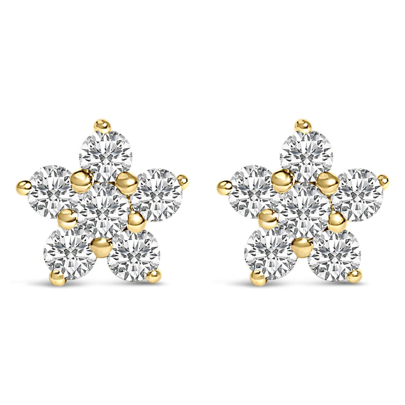 10K Gold 1/2 Cttw Lab Grown Diamond Star Stud Earrings 10K gold star stud earrings with lab grown diamonds set across the points