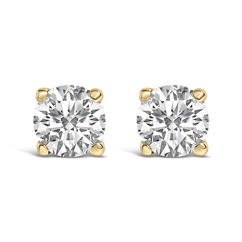 14K Gold 1/2 Cttw Lab Grown Diamond Solitaire Stud Earrings 14K gold ring with 1 round diamond stone in a solitaire setting