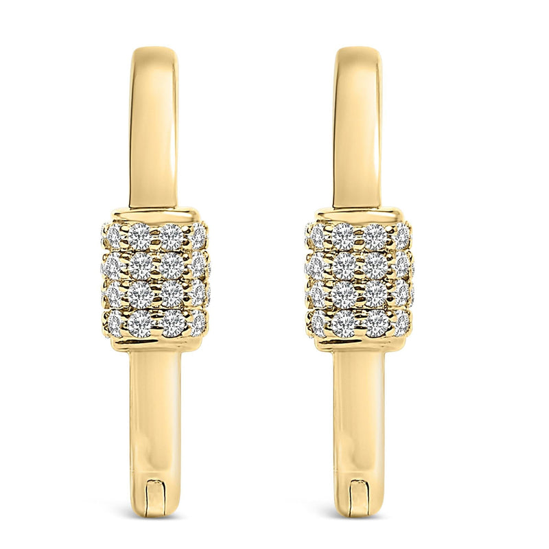 10K Gold 3/8 Cttw Lab Grown Diamond Heart Shaped Huggie Hoop Earrings 10K gold huggie hoop earrings with 2 heart diamond stones