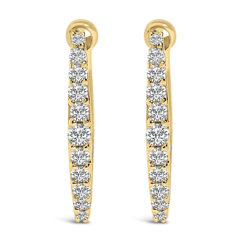 10K Gold 1/4 Cttw Lab Grown Diamond Heart Shaped Huggy Hoop Earrings 10K gold huggie hoop earrings with heart shaped lab grown diamond stones