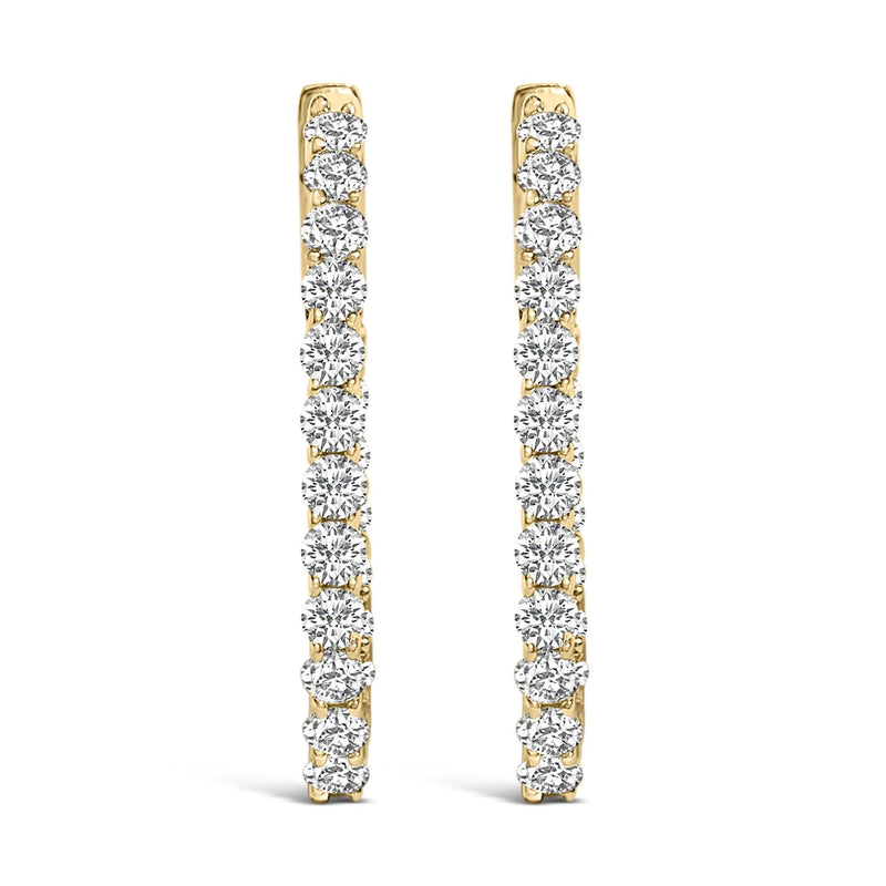 14K Gold 1.0 Cttw Oval Lab Grown Diamond Hoop Earrings 14K gold hoop earrings with oval lab grown diamond stones