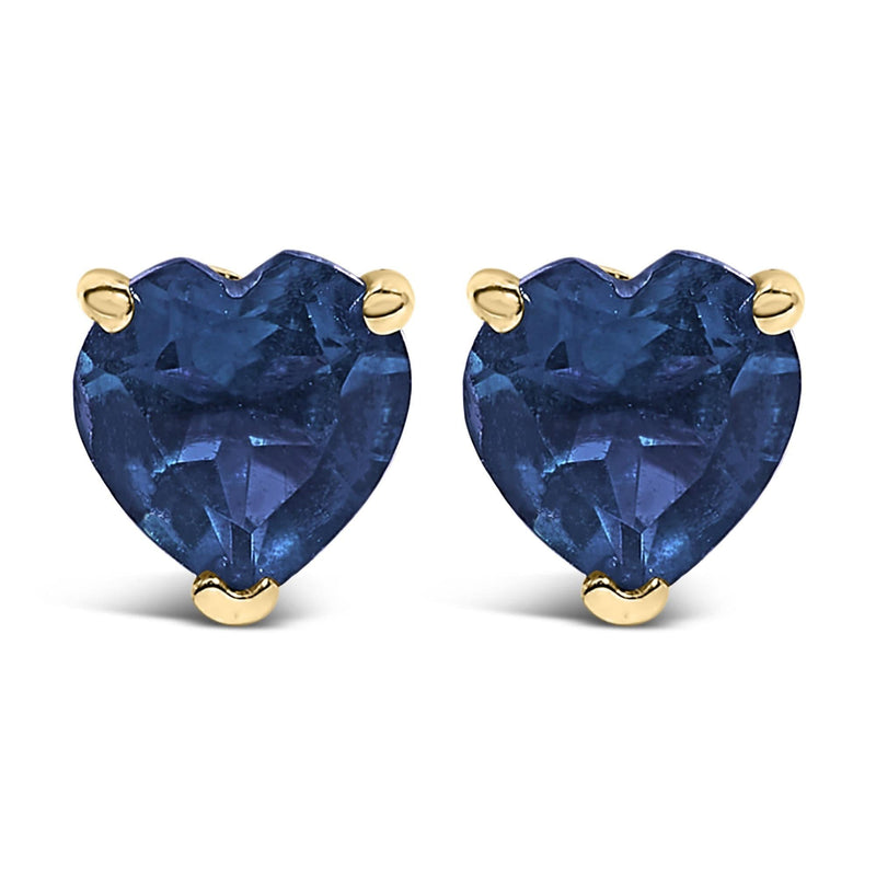 14K Gold 5MM Heart Cut Gemstone Solitaire Stud Earrings 14K gold ring with 1 heart-cut solitaire stone