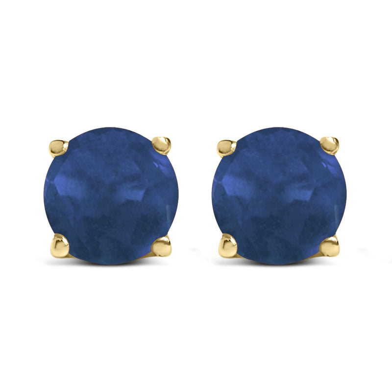 14K Gold 5X5MM Round Gemstone Solitaire Stud Earrings 14K gold ring with round solitaire stone in a low four-prong setting