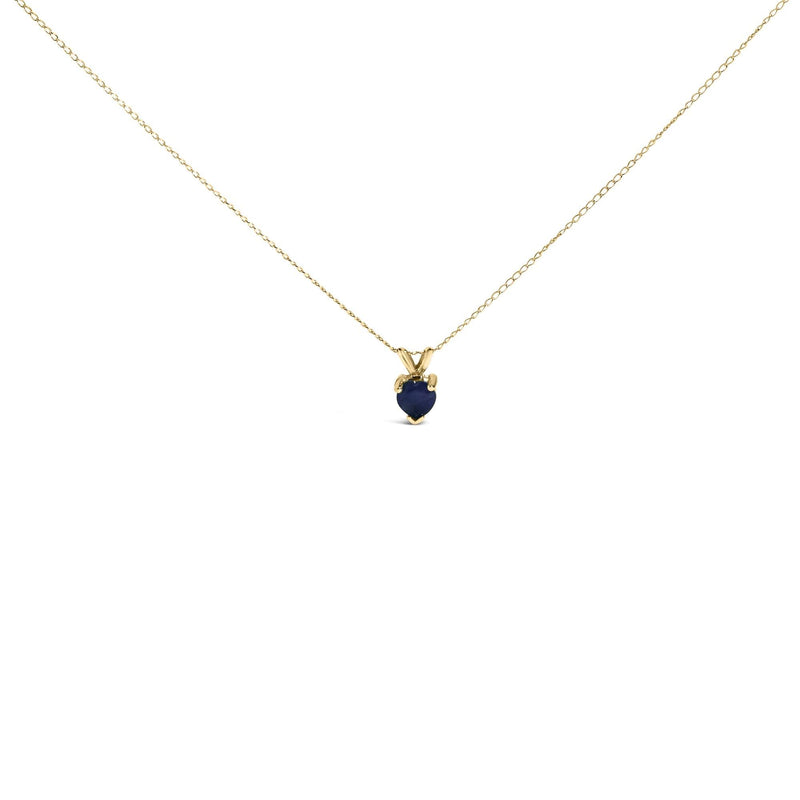 14K Gold 5X5 MM Heart Shaped Gemstone Solitaire Pendant Necklace 14K gold heart solitaire pendant necklace with prong-set center stone