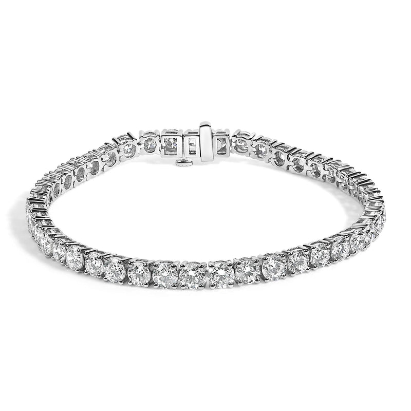 IGI Certified 14K White Gold 11.0 Cttw Lab Grown Diamond Tennis Bracelet 14K white gold tennis bracelet with round lab grown diamond stones