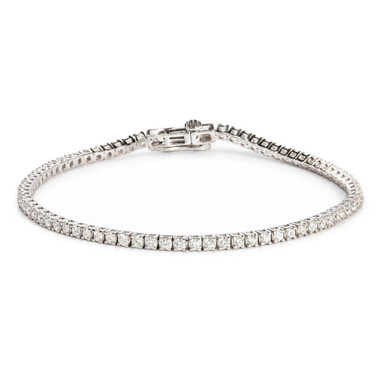 .925 Sterling Silver 2.00 Cttw Lab Grown Diamond Tennis Bracelet
