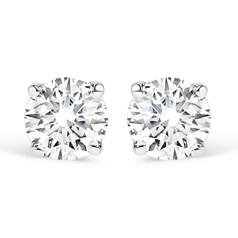 .925 Sterling Silver 1/4 Cttw Lab Grown Diamond Solitaire Stud Earring