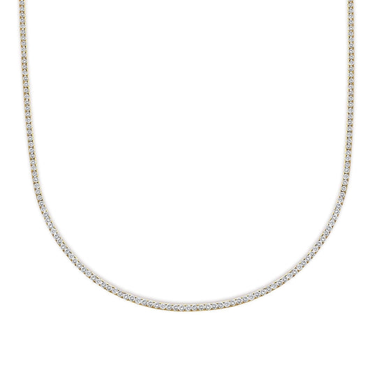 14K Yellow Gold 12.0 Cttw Lab Grown Diamond Tennis Necklace-0