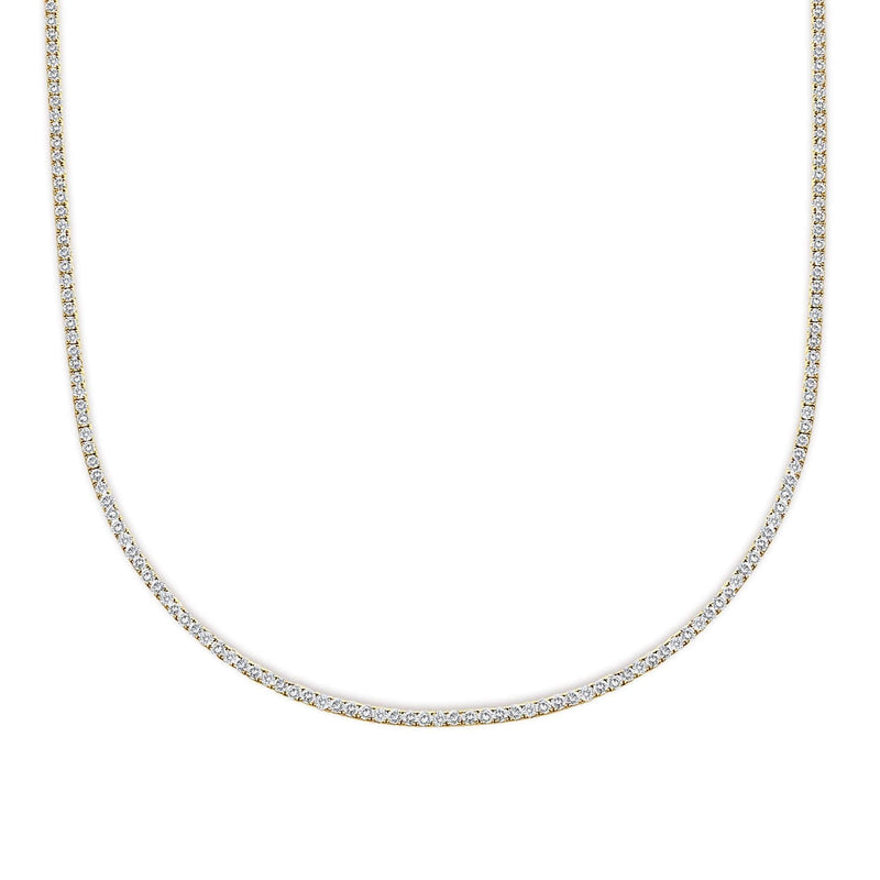 14K Yellow Gold 12.0 Cttw Lab Grown Diamond Tennis Necklace 14K Yellow Gold 12.0 Cttw Lab Grown Diamond Tennis Necklace-0