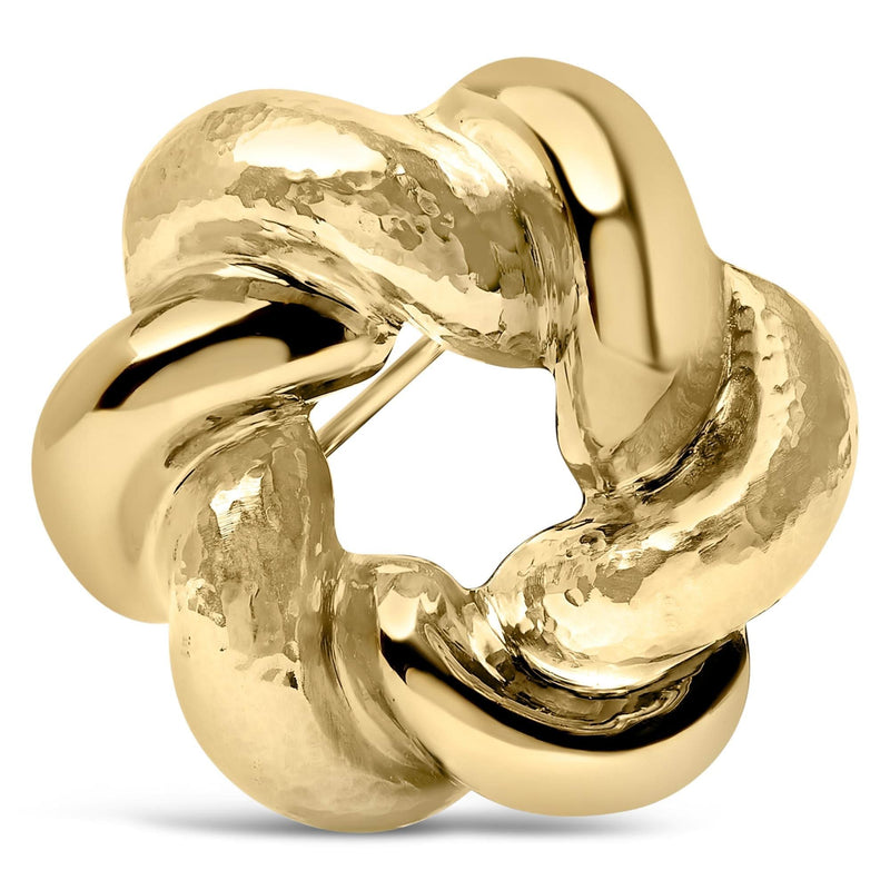 18K Yellow Gold Sculpted Knot Brooch 18K yellow gold sculpted knot brooch with interlocking polished loops