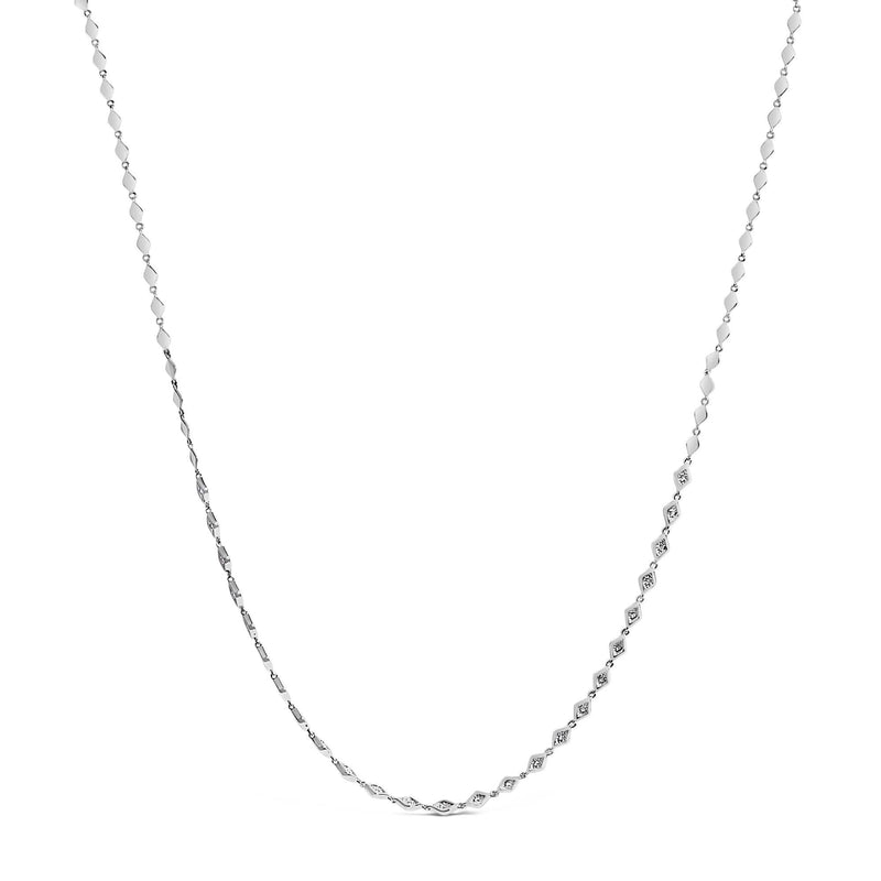 Sterling Silver 3/8 Cttw Diamond Marquise Station Necklace 925 sterling silver necklace with marquise diamond stations