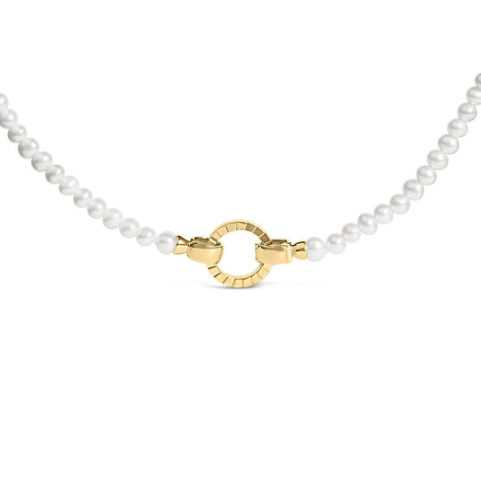 18K Yellow Gold Vermeil Pearl Strand Infinity Necklace-0