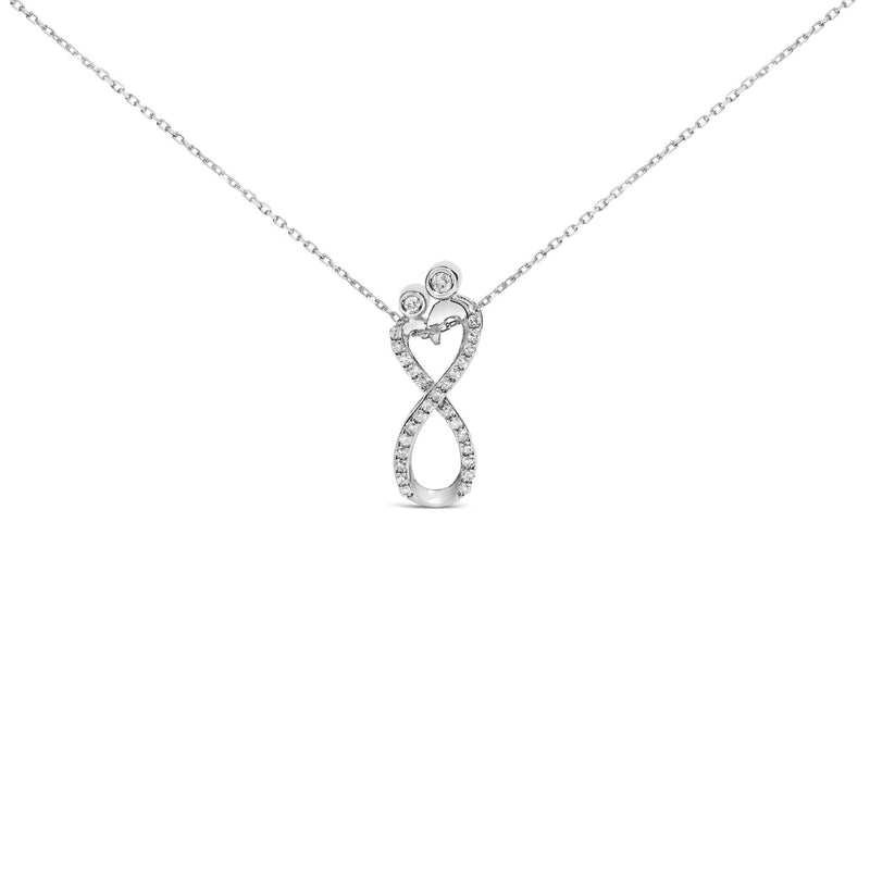 Sterling Silver 1/4 Cttw Diamond Infinity Motif Pendant Necklace 925 sterling silver infinity pendant necklace with round diamond stones