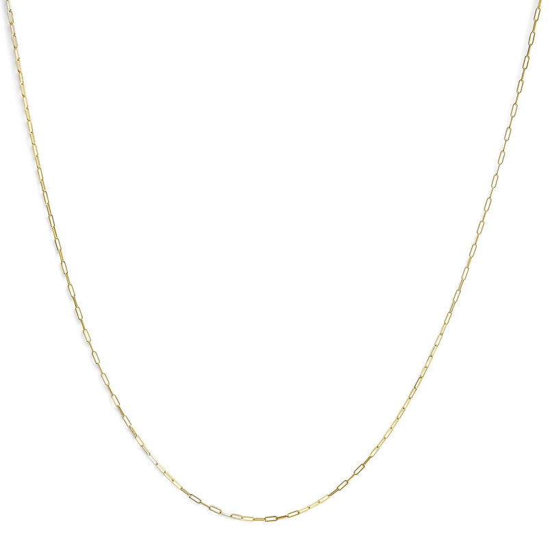 Unisex Solid 14K Gold 1.5mm Paperclip Chain Necklace - Choice of Length and Metal Color Unisex Solid 14K Gold 1.5mm Paperclip Chain Necklace - Choice of Length and Metal Color-2
