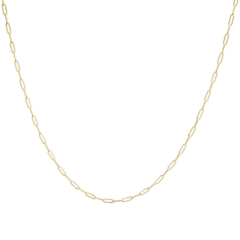 Unisex Solid 14K Gold 2.5mm Paperclip Chain Necklace Unisex Solid 14K Gold 2.5mm Paperclip Chain Necklace-1