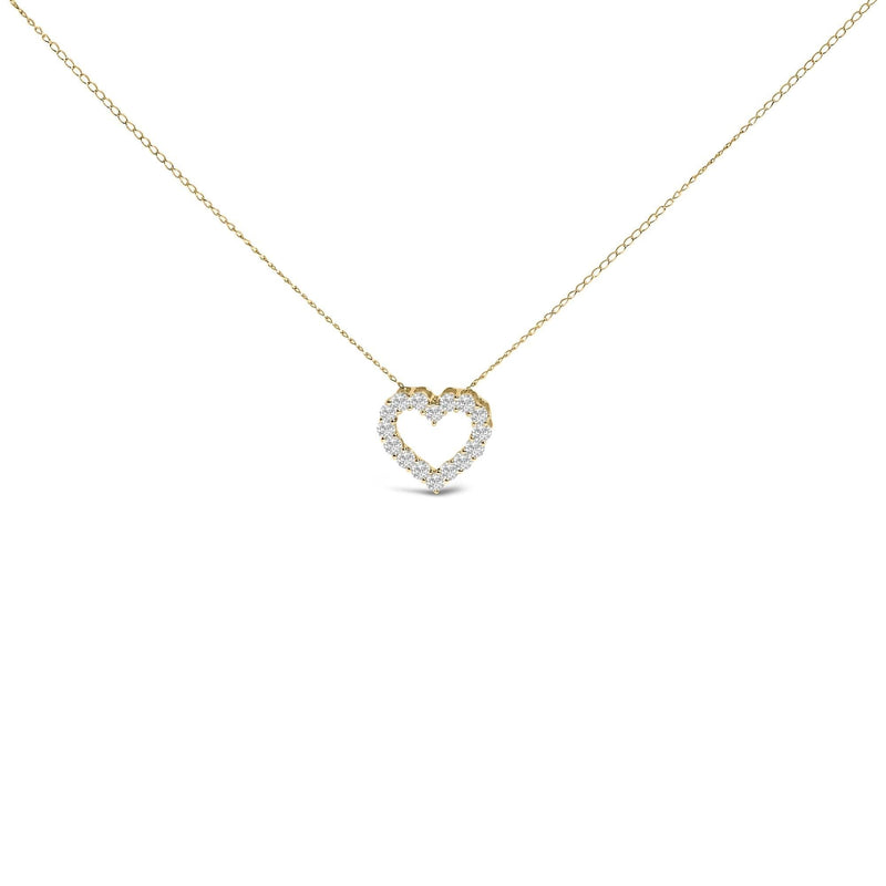 14K Gold 1/2 Carat Lab Grown Diamond Heart Shape Pendant Necklace 14K gold heart pendant necklace with 2 carat heart shape diamond stones
