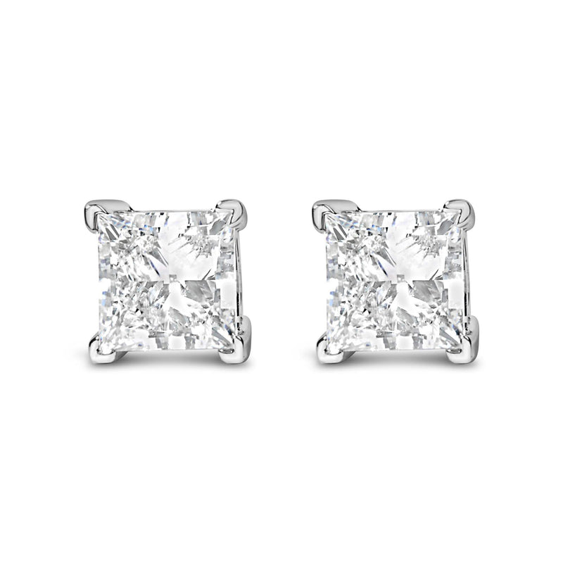 14K White Gold Princess Cut Lab-Grown Diamond Solitaire Stud Earrings (F-G Color, VS2-SI1 Clarity) 14K White Gold Princess Cut Lab-Grown Diamond Solitaire Stud Earrings (F-G Color, VS2-SI1 Clarity)-1