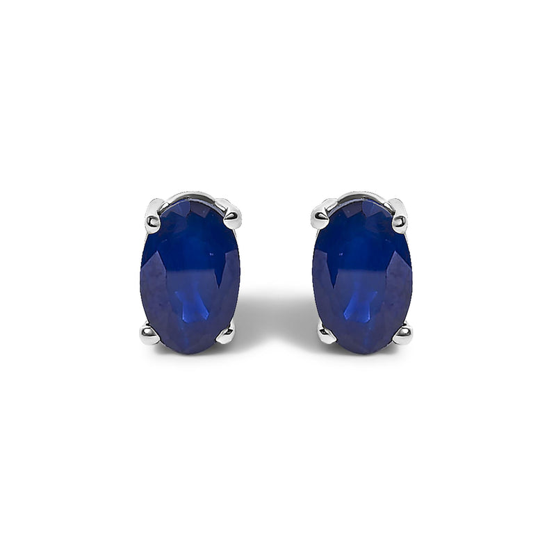 Sterling Silver 5x3mm Natural Oval Gemstone Soliatire Stud Earrings Sterling Silver 5x3mm Natural Oval Gemstone Soliatire Stud Earrings-4
