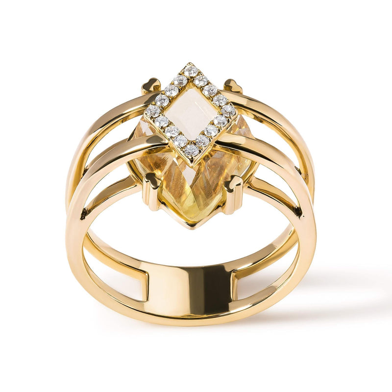14K Yellow Gold 15x15 MM Marquise Cut Yellow Topaz and Diamond Accent Statement Cocktail Ring (G-H Color, SI1-SI2 Clarity) 14K yellow gold ring with marquise yellow topaz and diamond accent stones