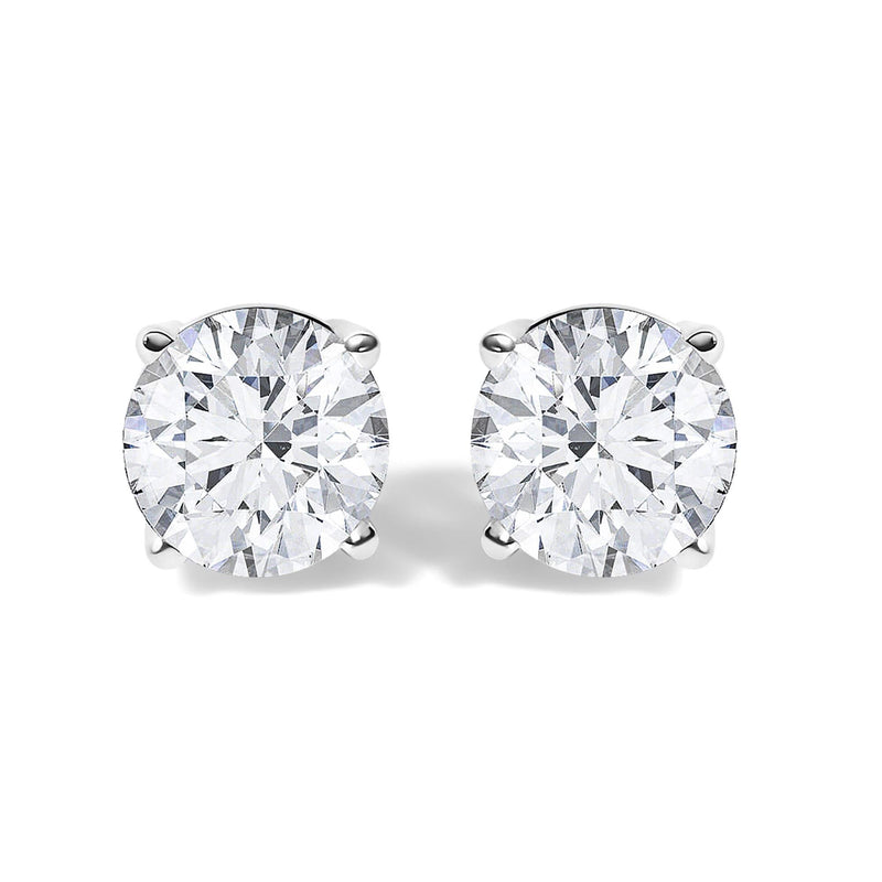 14K White Gold 1 1/10 Cttw Round Diamond Solitaire Stud Earrings 14K White Gold 1 1/10 Cttw Round Diamond Solitaire Stud Earrings-0