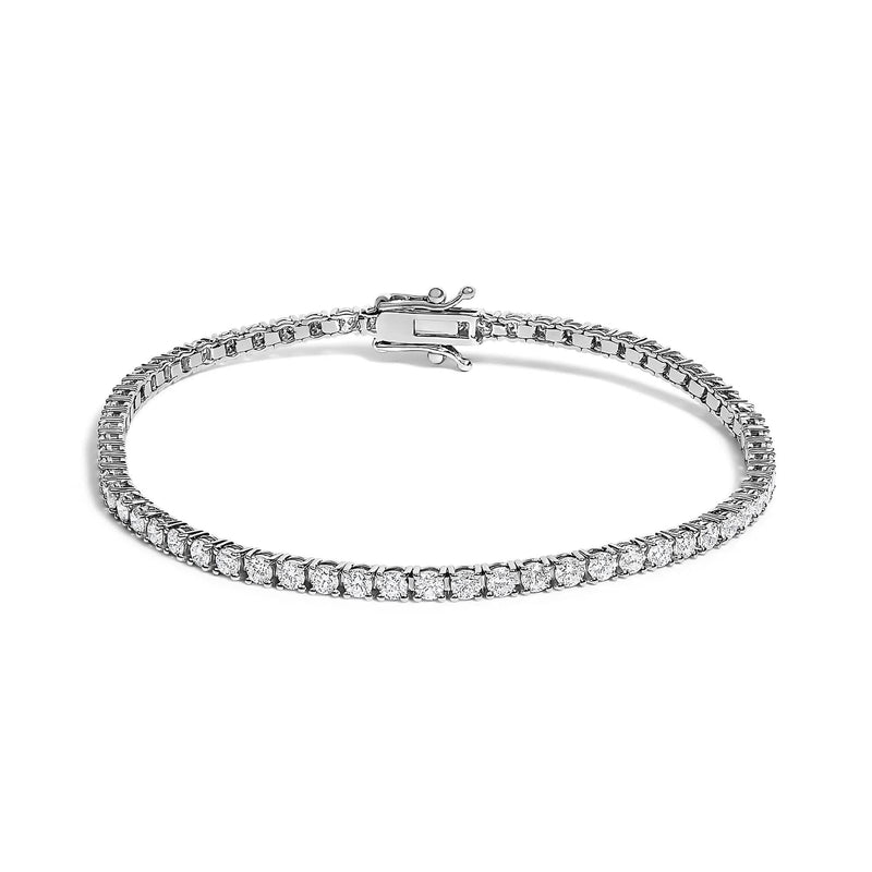 14K White Gold 3.00 Ctw Diamond Classic Standard 4 Prong Set Tennis Bracelet 14K White Gold 3.00 Ctw Diamond Classic Standard 4 Prong Set Tennis Bracelet-0