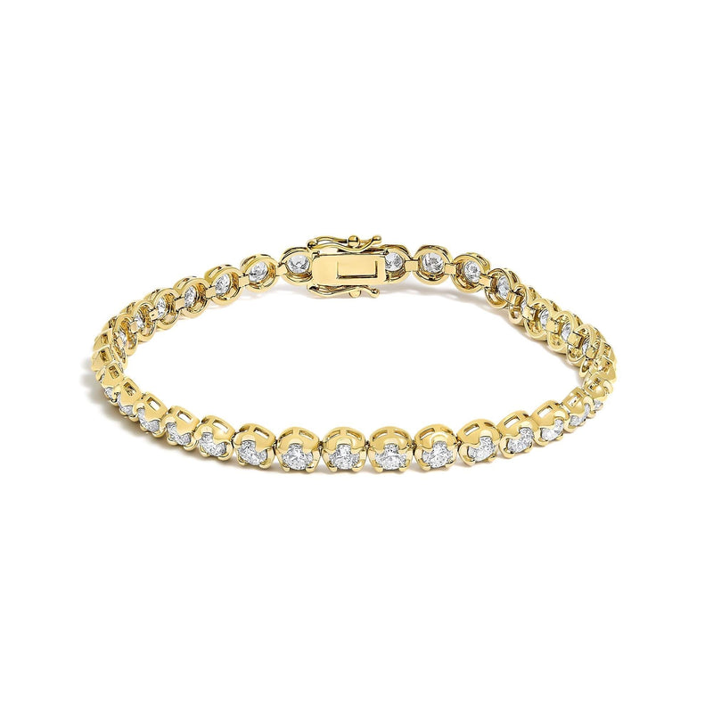 14K Yellow Gold 5.0 Cttw Diamond Scalloped Link Tennis Bracelet 14K Yellow Gold 5.0 Cttw Diamond Scalloped Link Tennis Bracelet-0