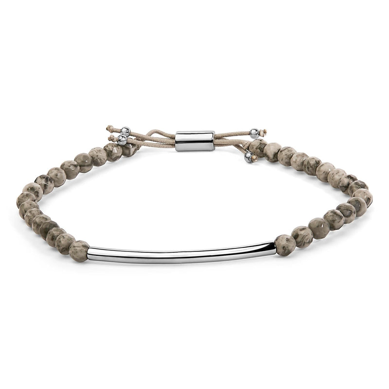 Sterling Silver Jasper Bead Station Bracelet Bolo Clasp Sterling Silver Jasper Bead Station Bracelet Bolo Clasp-0