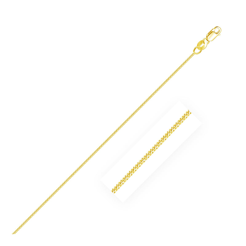 10k Yellow Gold Gourmette Chain 1.0mm 10K yellow gold Gourmette chain 1.0mm with diamond-cut flat links