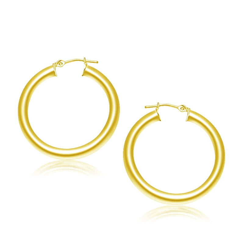 14k Yellow Gold Polished Hoop Earrings (30 mm) 14K yellow gold polished hoop earrings, 30 mm, no stones