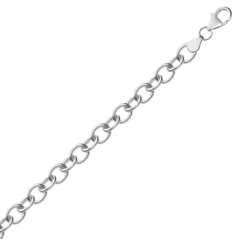 Sterling Silver Rhodium Plated Fancy Charm Bracelet 925 rhodium plated sterling silver fancy charm bracelet with clasp closure