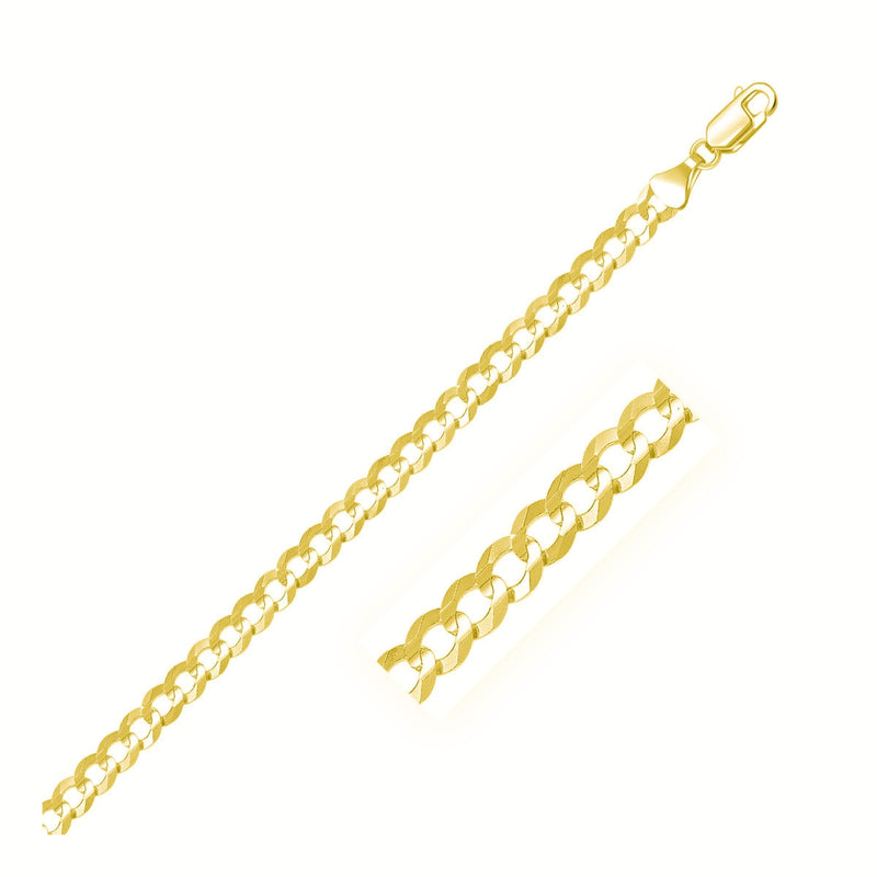 5.7mm 14k Yellow Gold Solid Curb Chain 5.7mm 14k Yellow Gold Solid Curb Chain