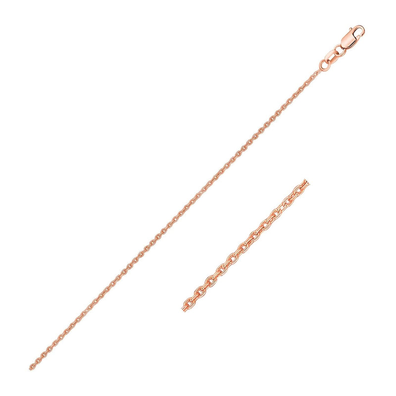 14k Rose Gold Round Cable Link Chain 0.7mm 14K rose gold cable link chain in a fine 0.7mm round link pattern