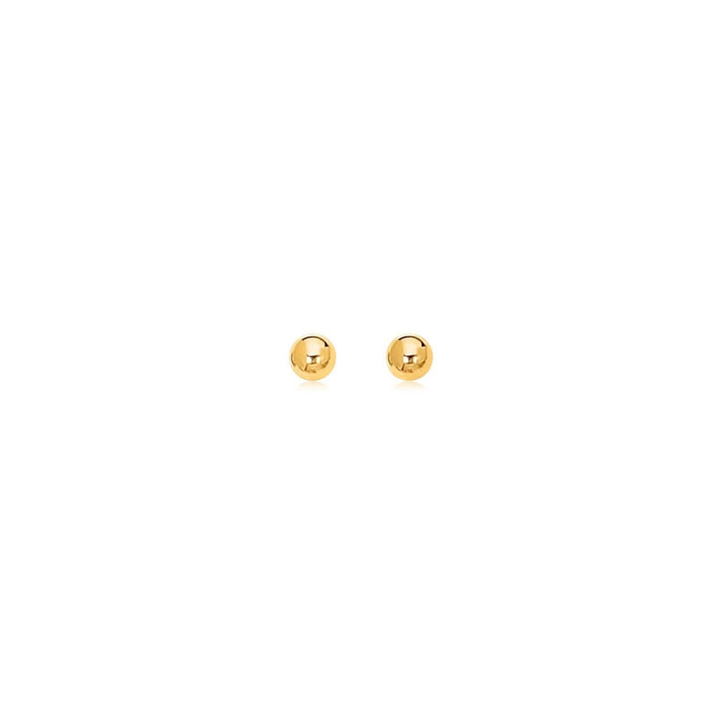 14k Yellow Gold Polished Round Stud Earrings 14K yellow gold polished round band ring with a low smooth profile