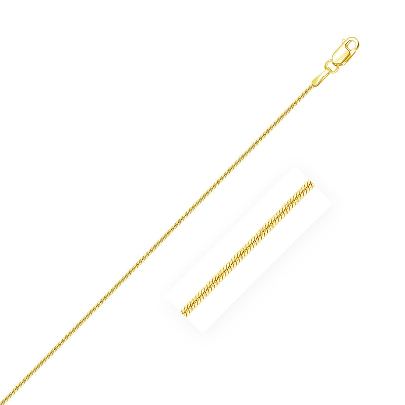 14k Yellow Gold Round Snake Chain 0.9mm 14k Yellow Gold Round Snake Chain 0.9mm