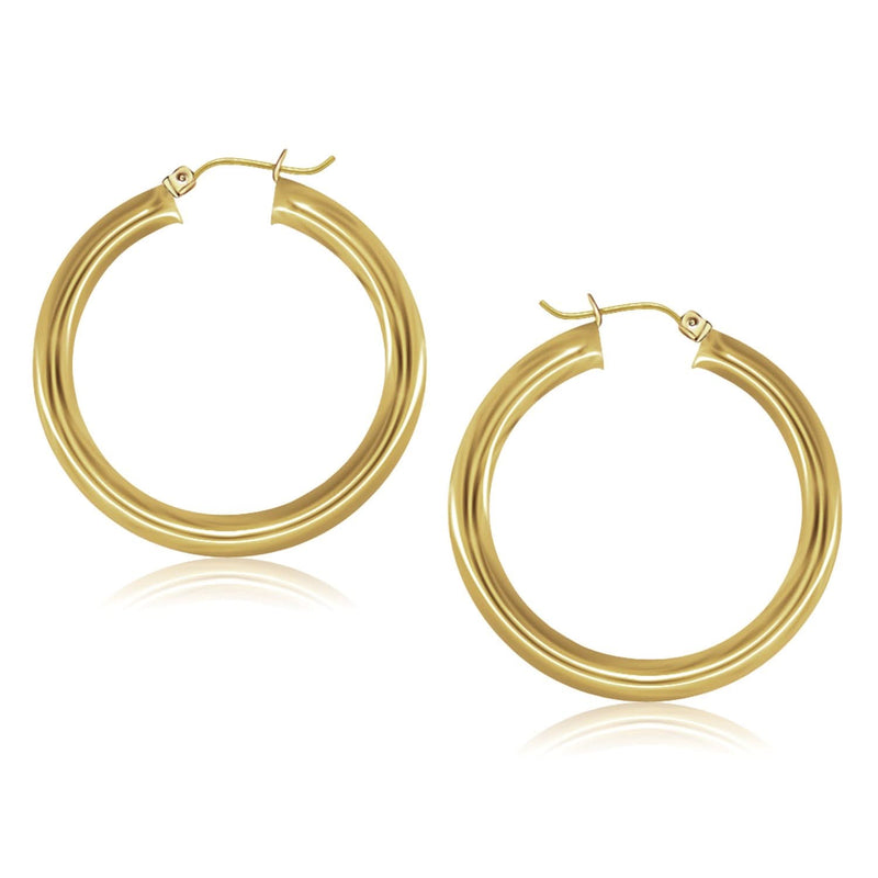 14k Yellow Gold Polished Hoop Earrings (40 mm) 14k Yellow Gold Polished Hoop Earrings (40 mm)