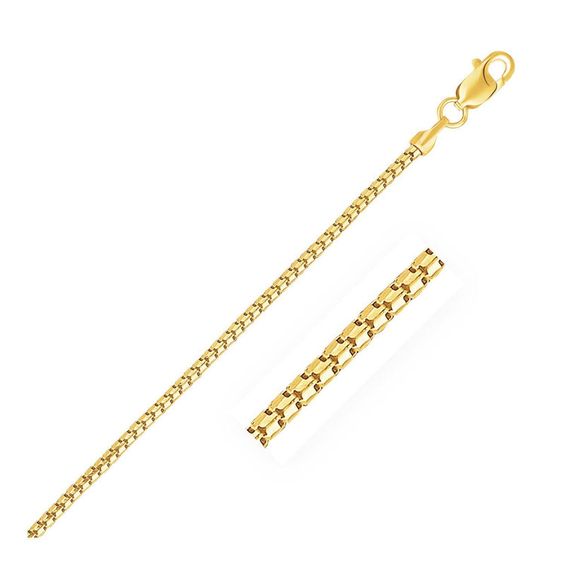 14k Yellow Gold Ice Chain 1.3mm 14K yellow gold ice chain 1.3mm with tight interlocking round links