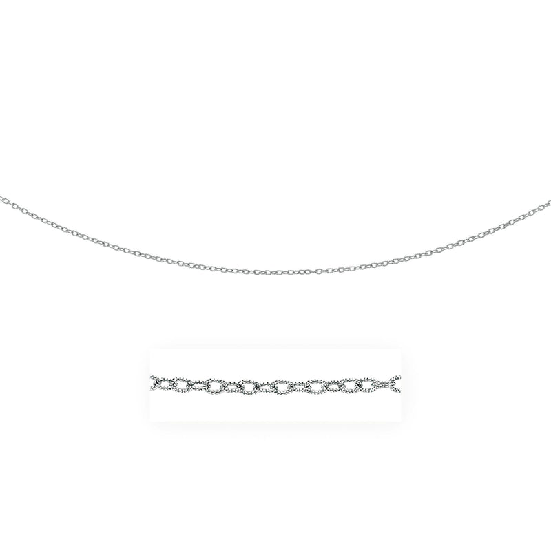2.5mm 14k White Gold Pendant Chain with Textured Links 2.5mm 14k White Gold Pendant Chain with Textured Links