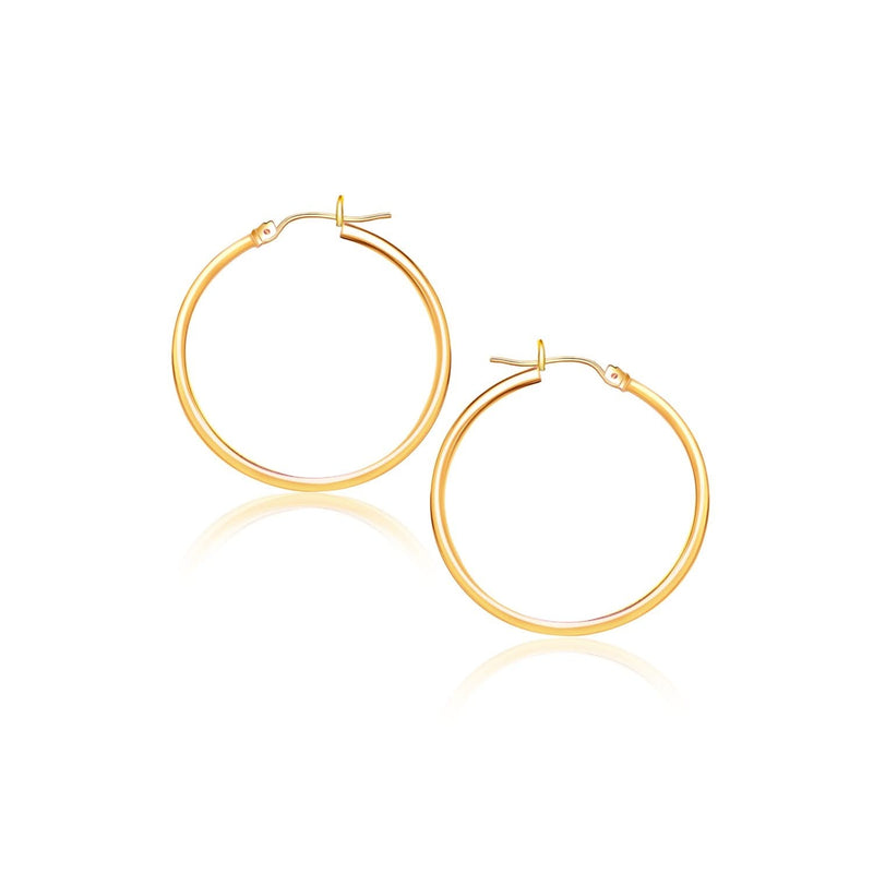 14k Yellow Gold Polished Hoop Earrings (40 mm) 14K yellow gold polished hoop earrings, 40 mm round profile