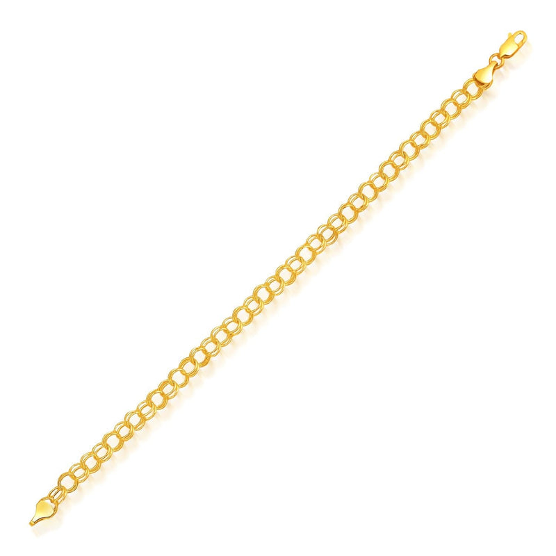 5.0 mm 14k Yellow Gold Lite Charm Bracelet 14K yellow gold 5.0 mm cable link charm bracelet with secure clasp